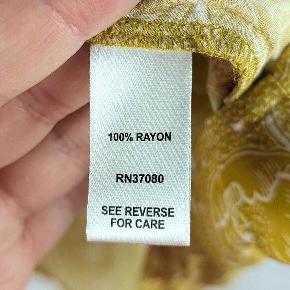 Cato Yellow Gold Ruffled Peasant Top 18/20W - Picture 6 of 7